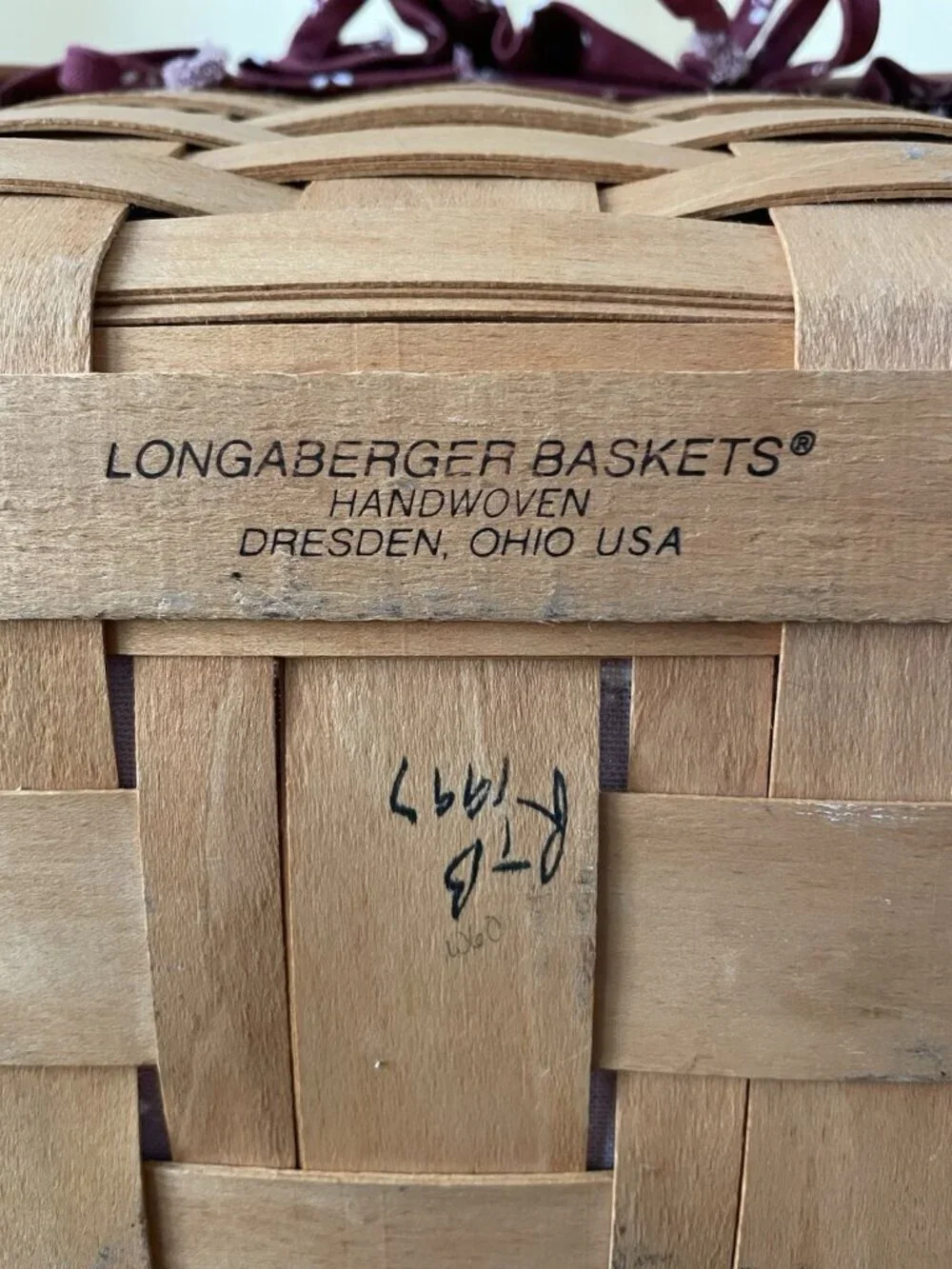 Vintage Longaberger Large Market Basket 10634 Swinging Handles 2 Liners 1997